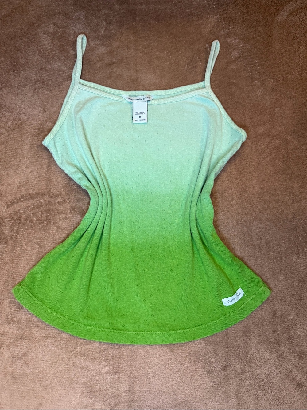 VTG Abercrombie & Fitch Ombre Green Cami Tank Top S - Picture 8 of 9